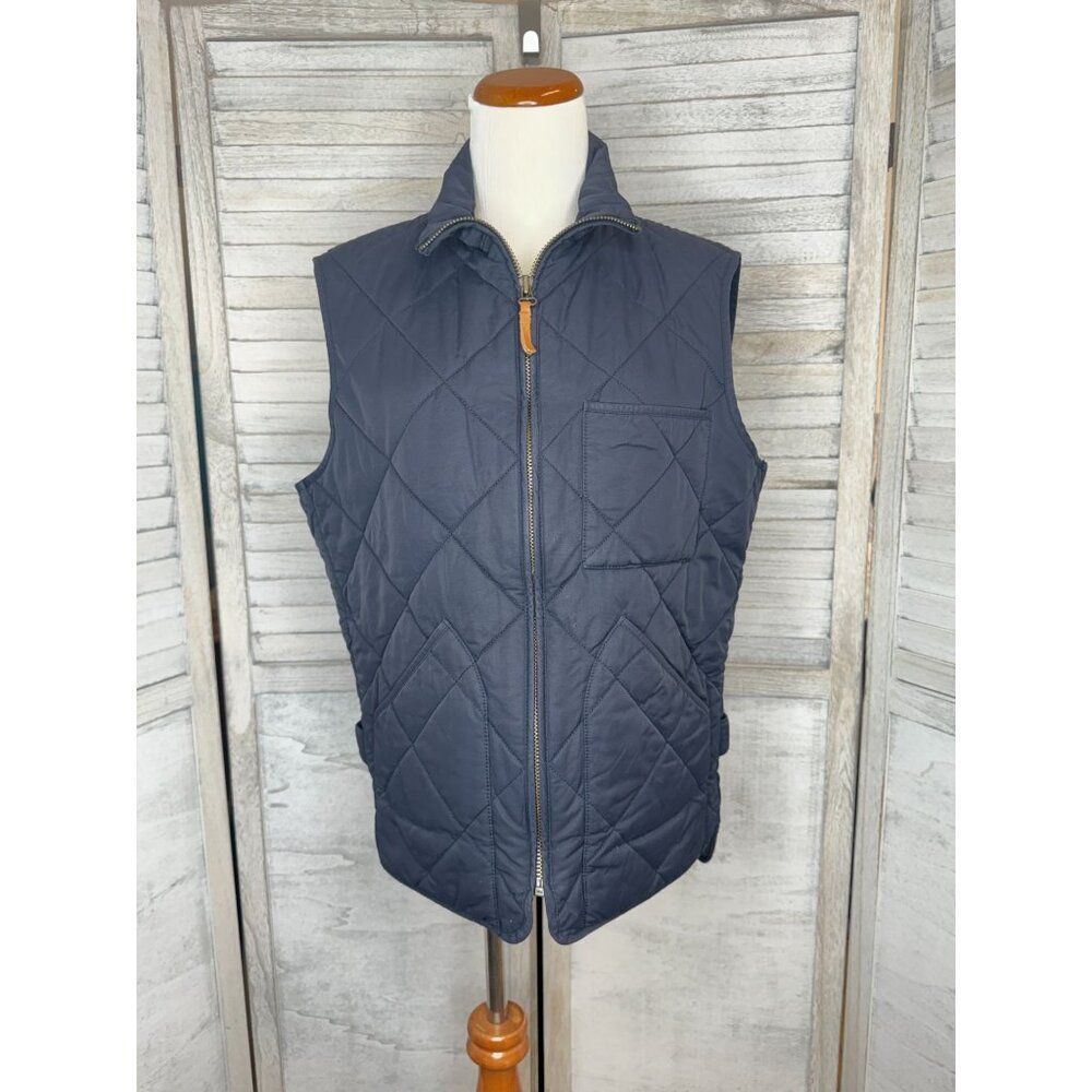J. Crew Men's Sussex Quilted Vest Navy Blue Size S
